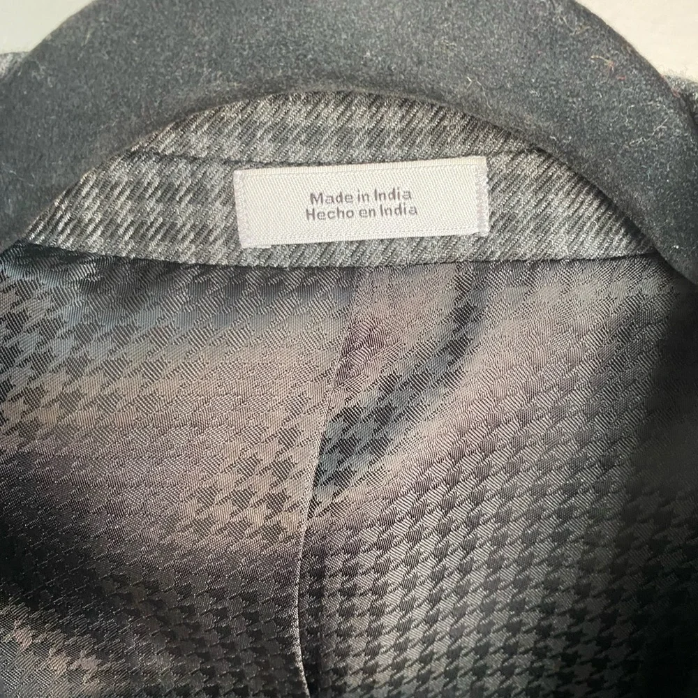 J. Ferrar Slim Fit‎ Men's Black Gray Check 2 Button Blazer Jacket Size 42R